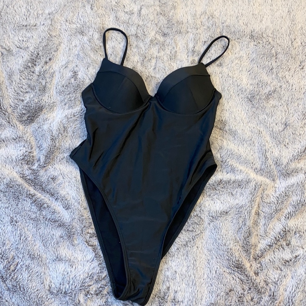 Black one piece swimsuit